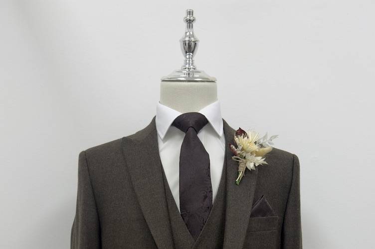 Brown Flannel Wedding Suit