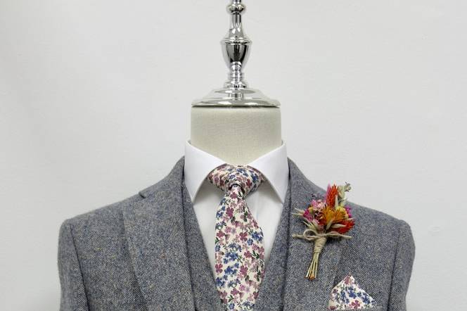 Powder Blue Tweed Wedding Suit