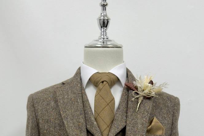Brown Tweed Wedding Suit