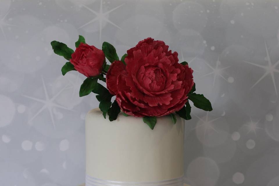 Peony wedding cake