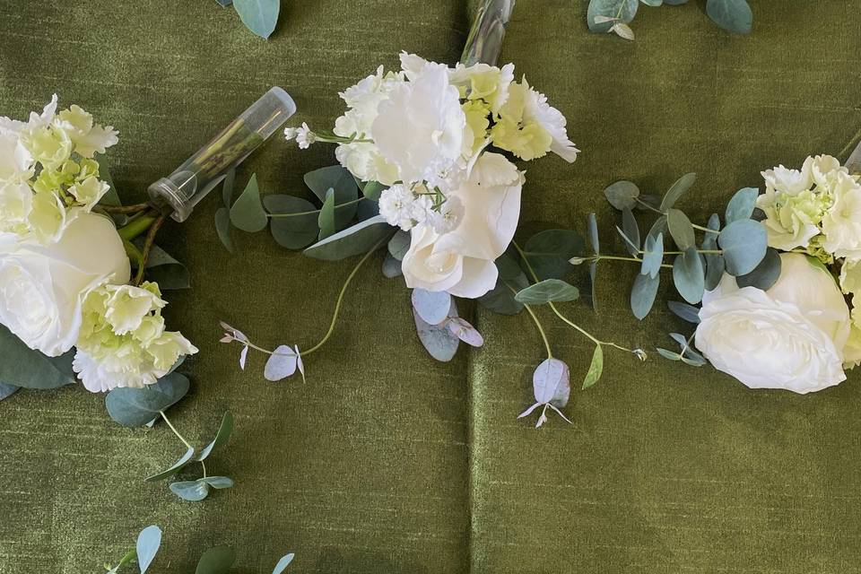 Buttonholes (hydrangeas)