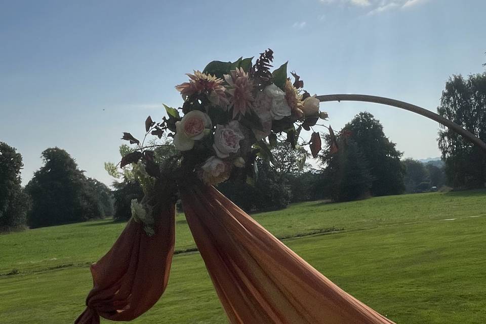 Garden flowers on arch