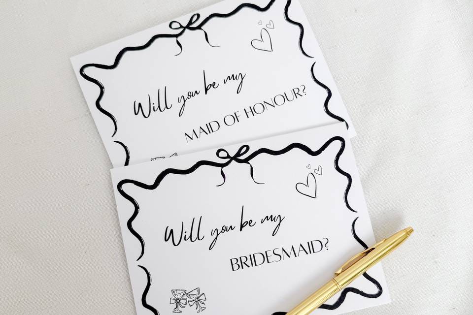 Bridesmaid cards featured