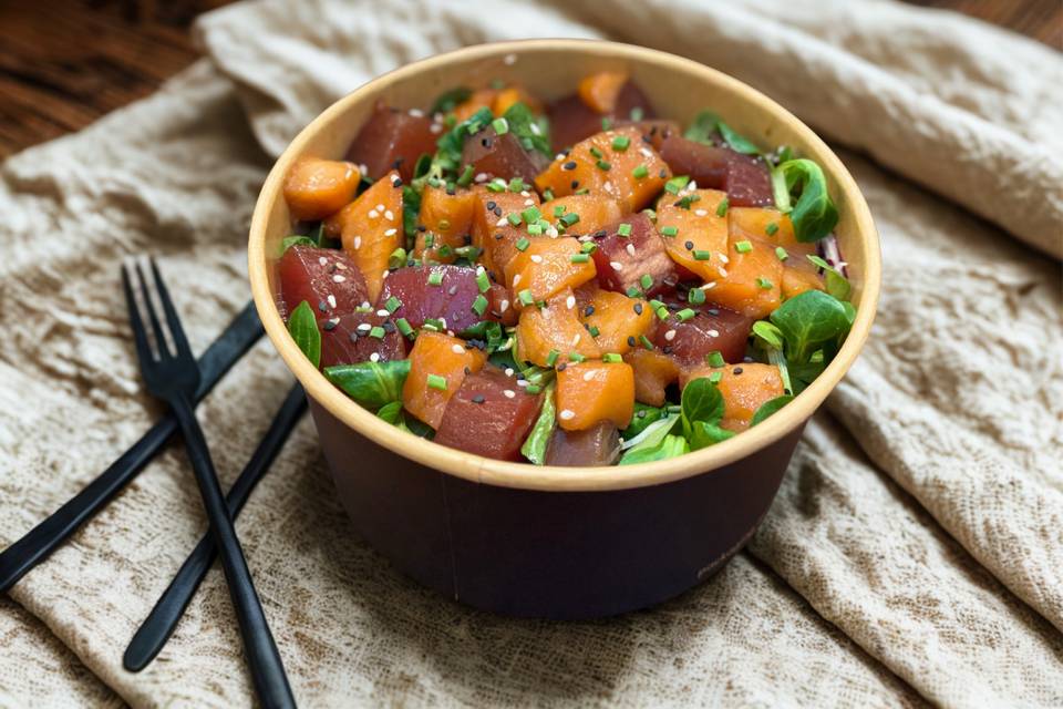 Tuna Salmon Rice Bowl