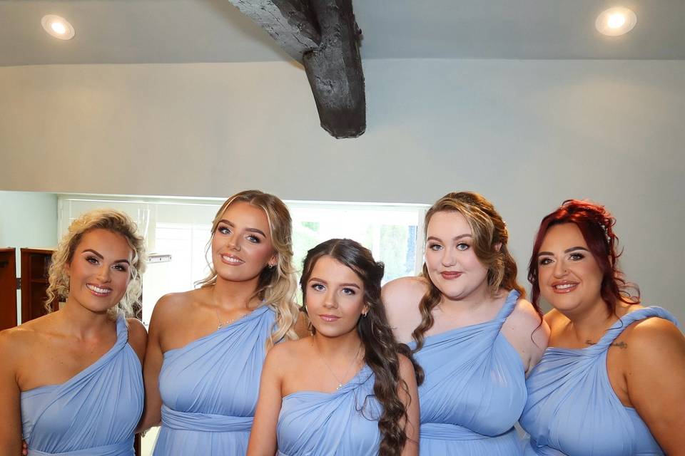 Blue bridesmaids dresses