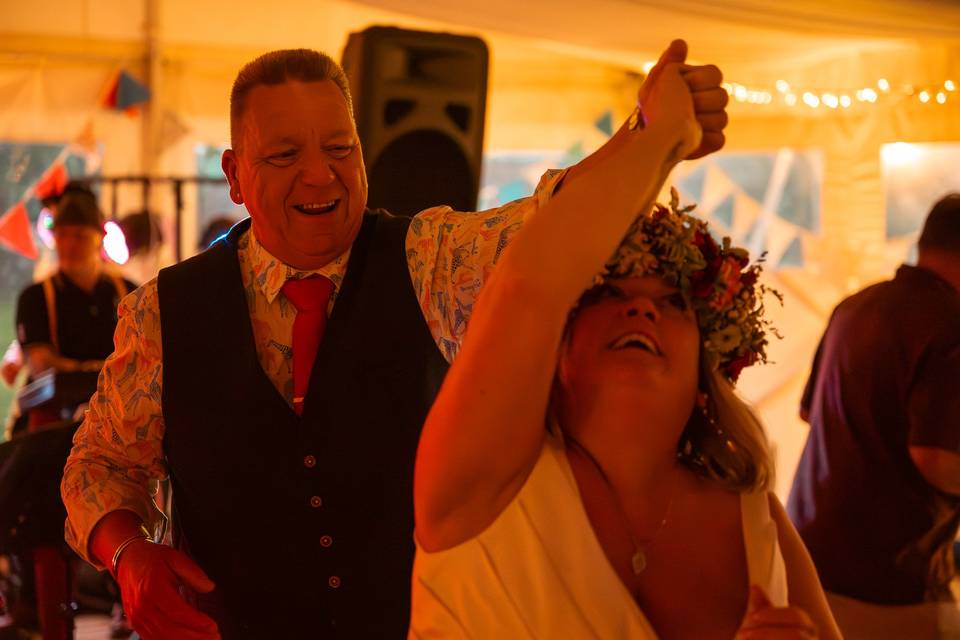 Bride and groom dance