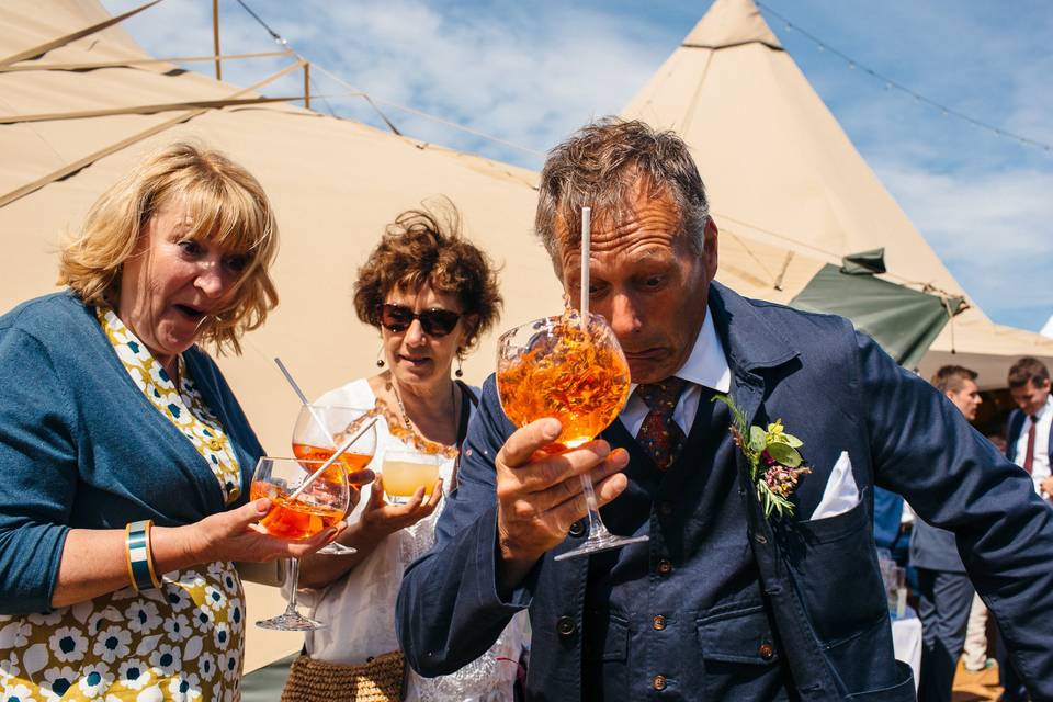 Guests and aperol