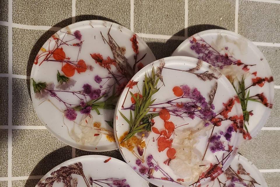 Flower coasters for table