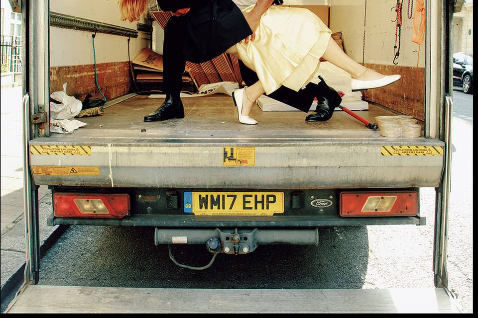 M&J moving van