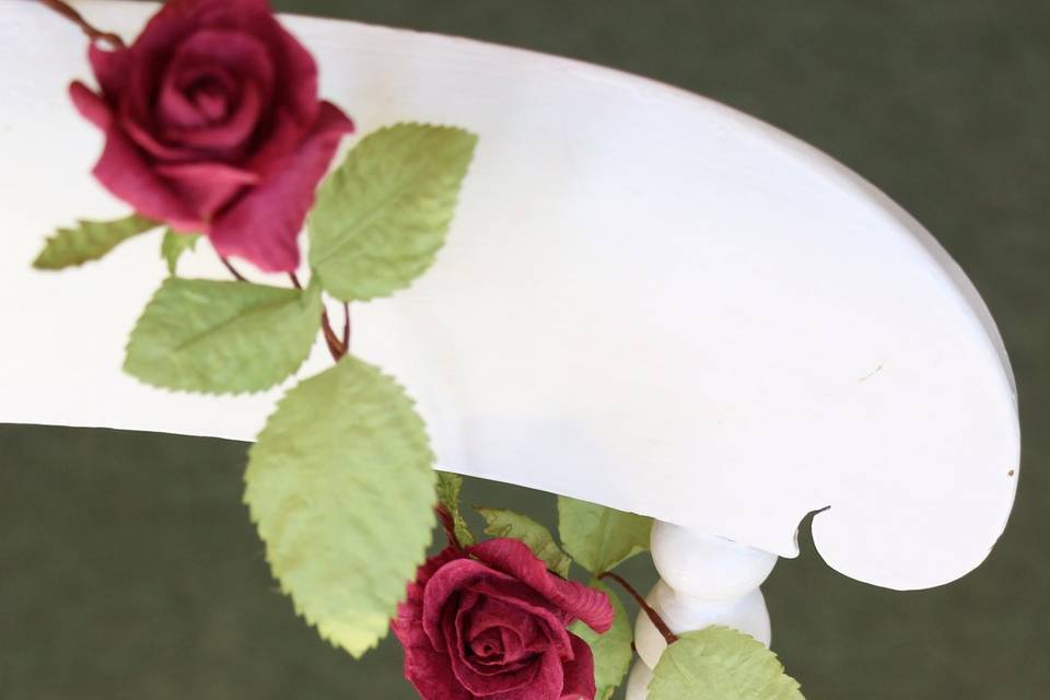 Paper rose garland