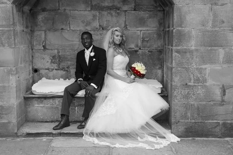 Couple seated together