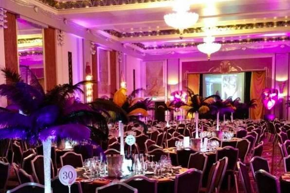 Ostrich feather centre pieces