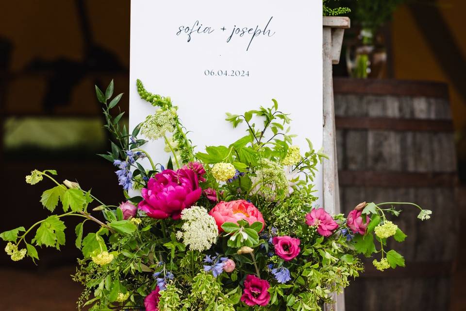 Signage with florals