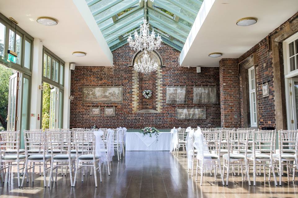 Bright and airy ceremony space
