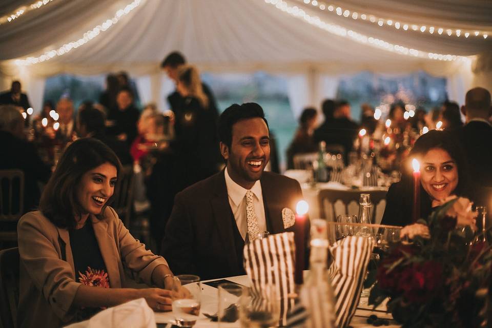 Outdoor marquee wedding