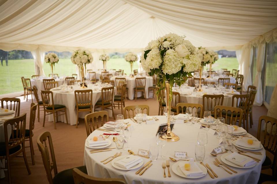 Marquee wedding breakfast