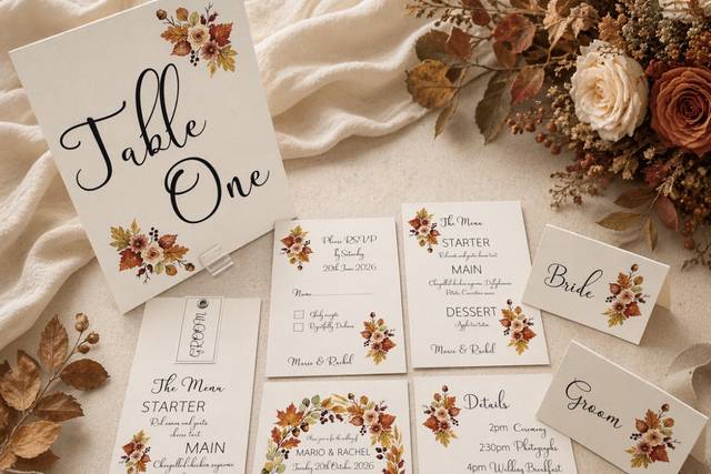 Autumn themed wedding suite