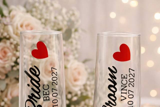 Personalised champagne flutes