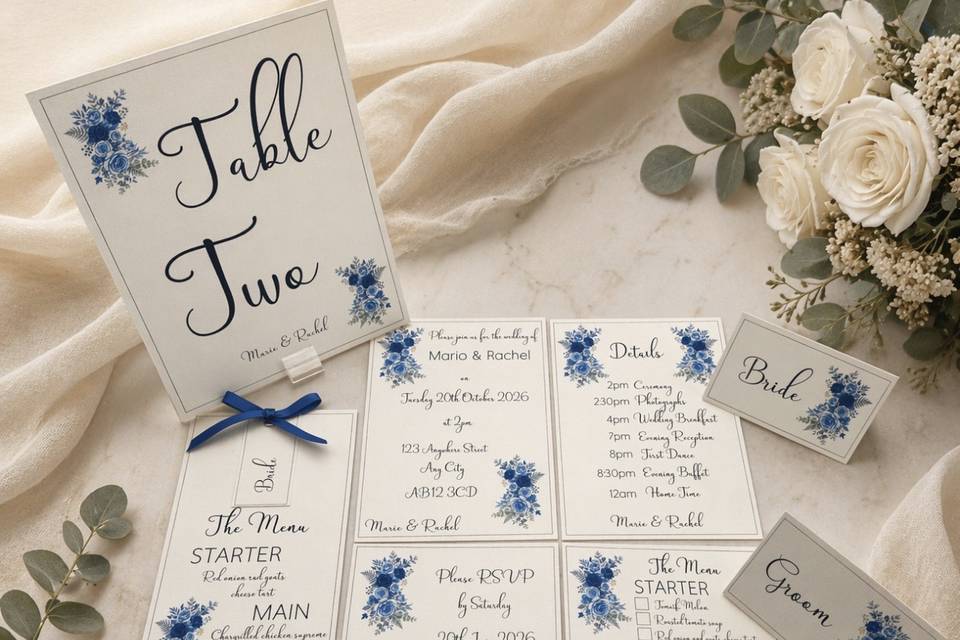 Blue rose wedding suite