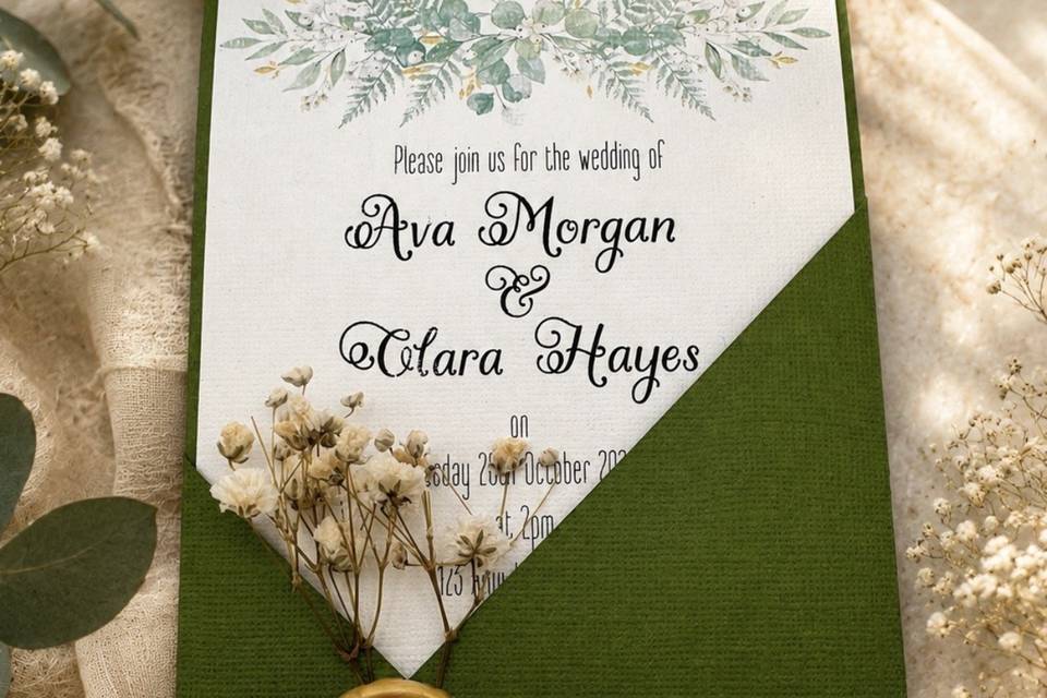 Green wax sealed invite