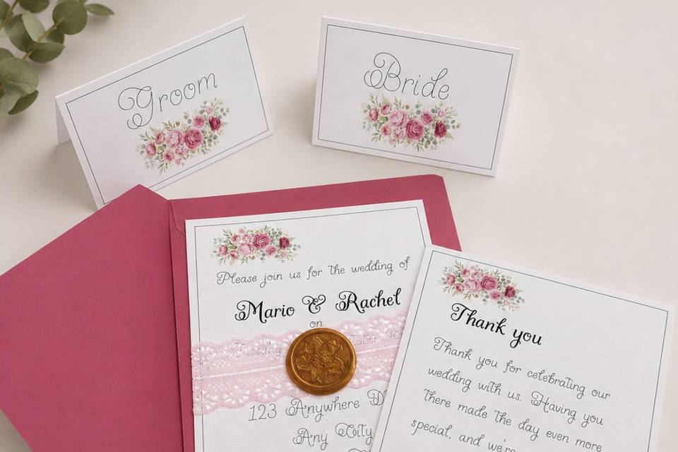 Pink wedding suite