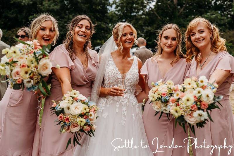 Sumer pastels bridal party