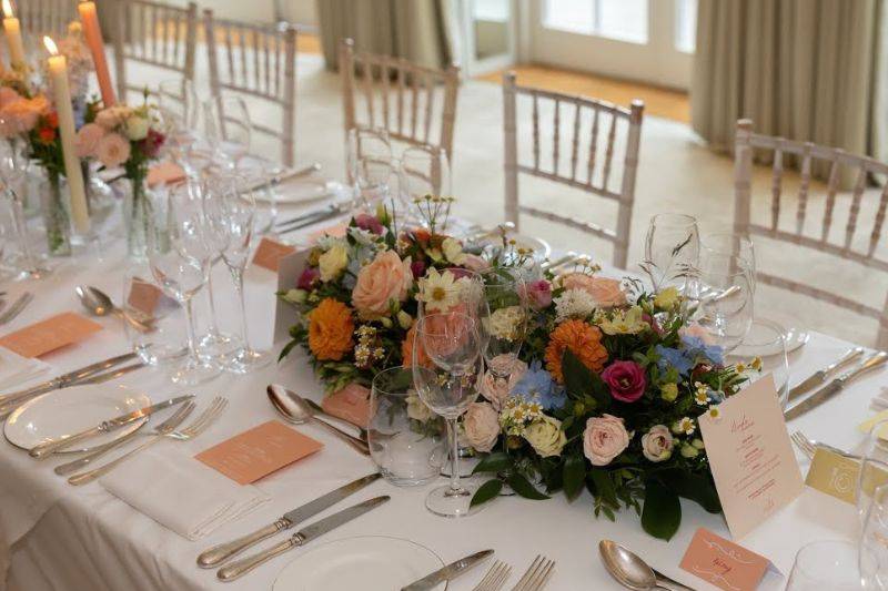Pastel table centrepiece