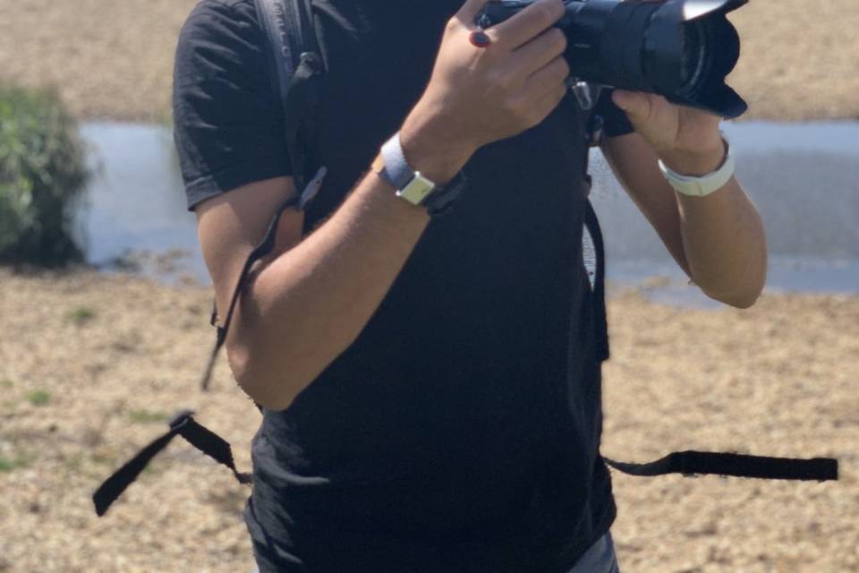 Shooting handheld on the beach