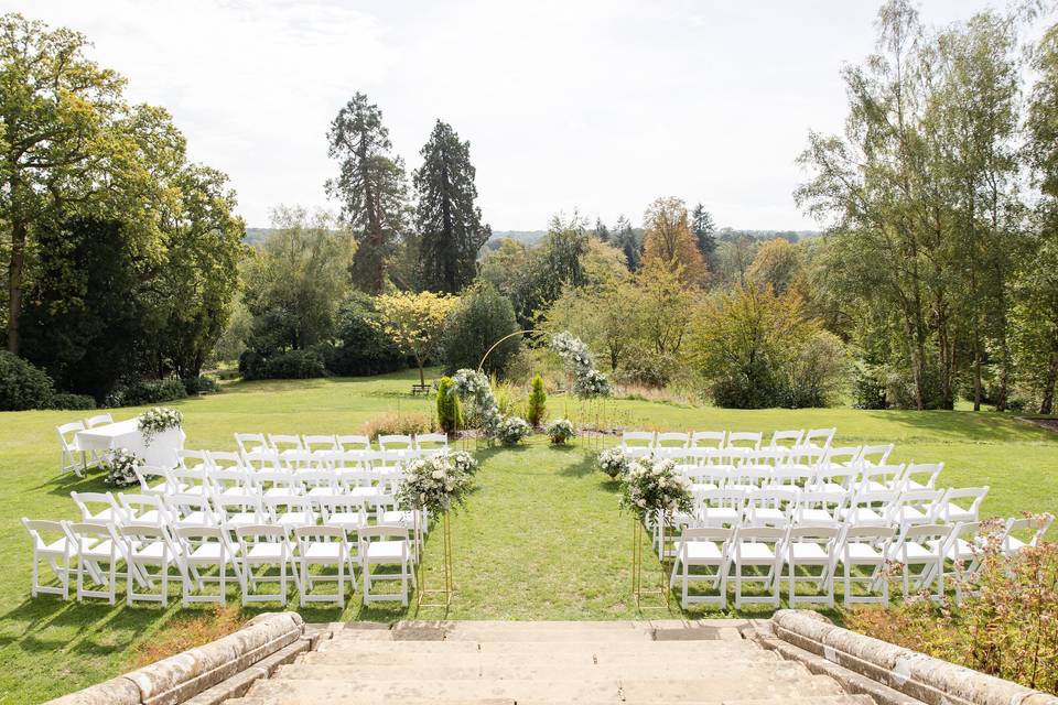Ceremony on the garden lawn