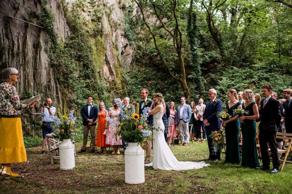 Outdoor quarry wedding