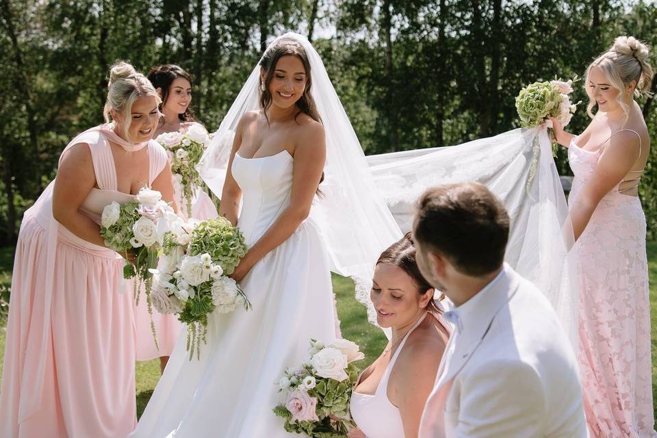Outside Gardens Bridesmaids