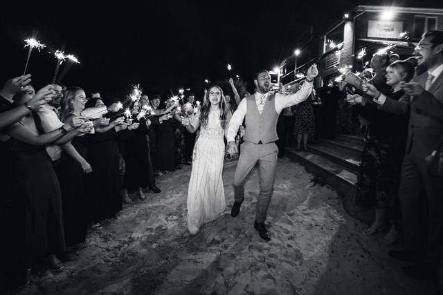 Sparklers on the beach