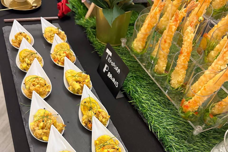 Canapés set up