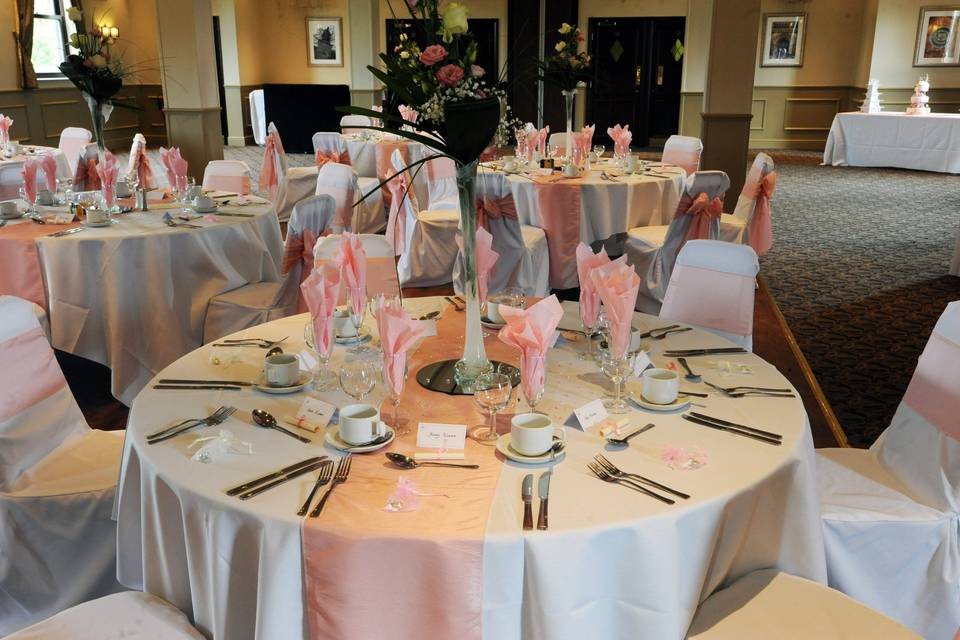 Table setting with floral details