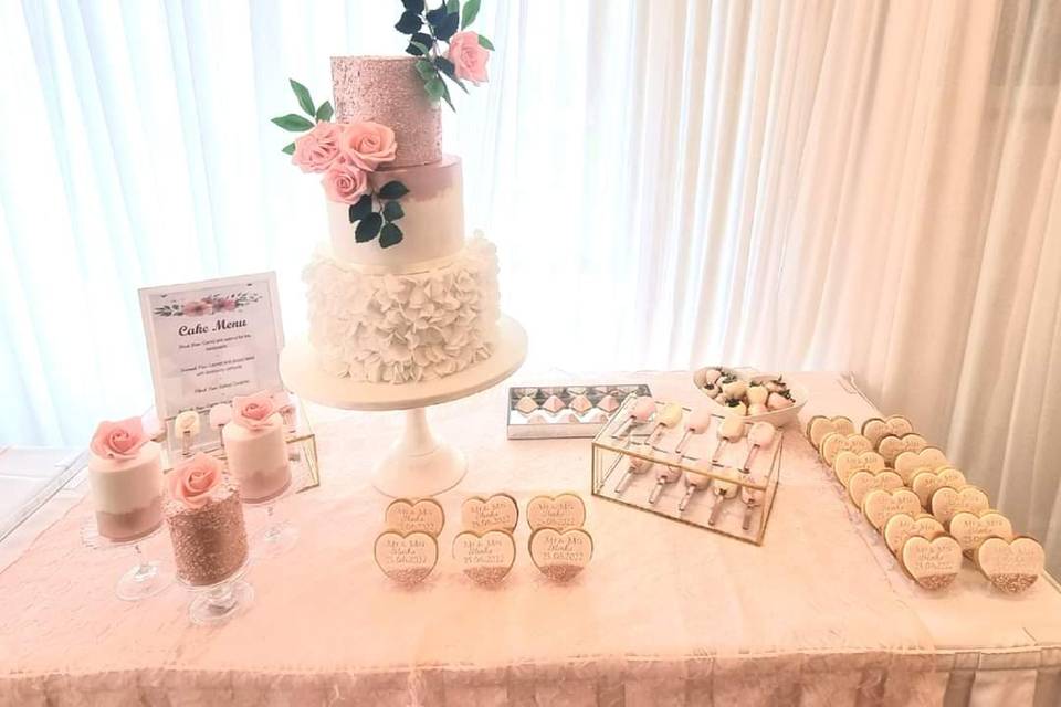 Wedding cake and sweet table