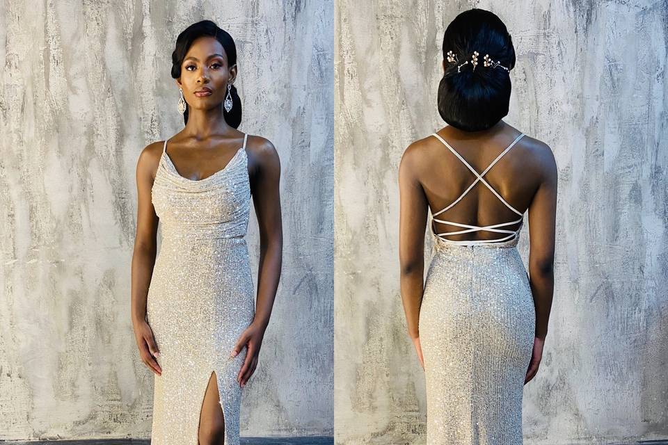 Cross-back gown