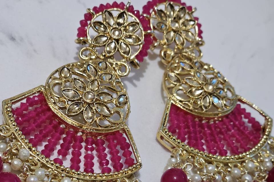 Magenta Earrings