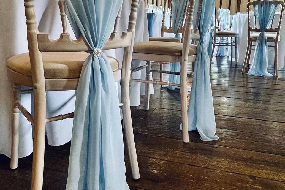 Soft blue vertical chiffon