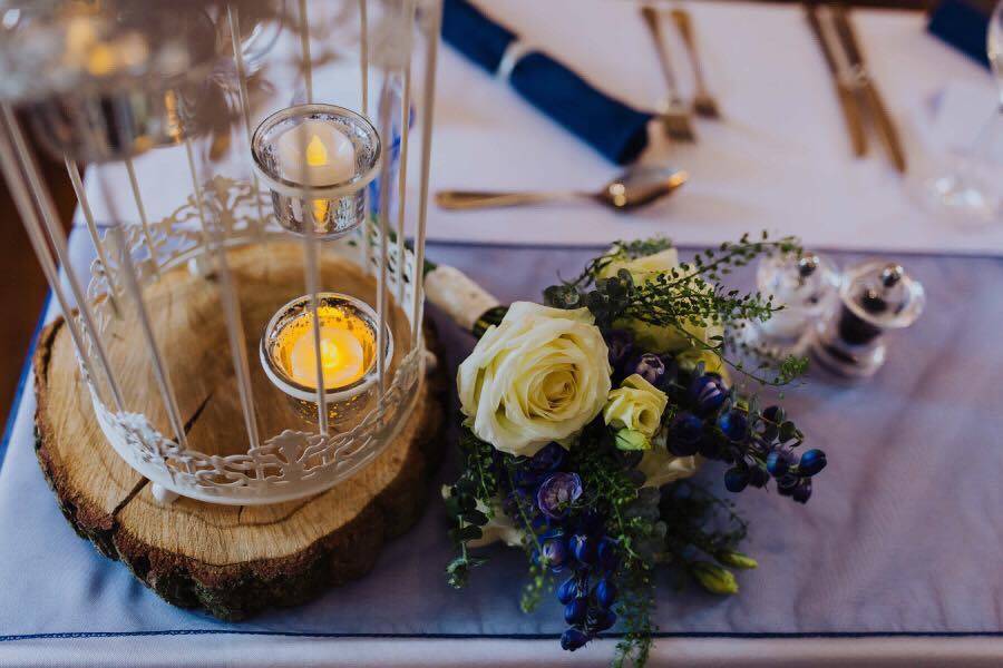 Navy blue countryside wedding