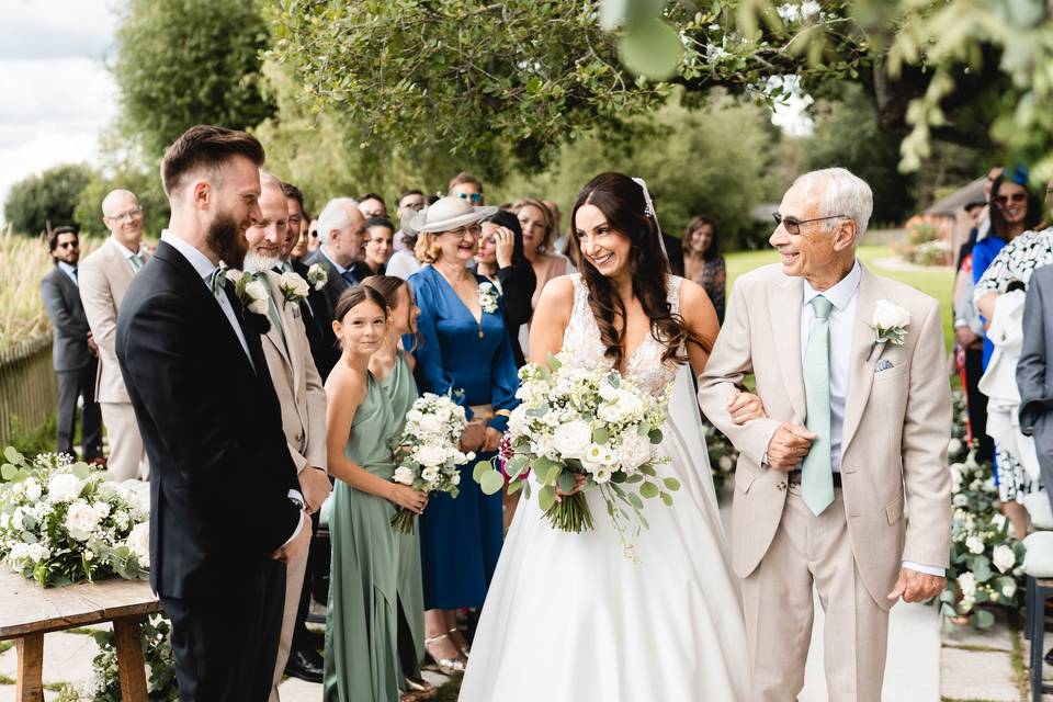 Bride meets groom