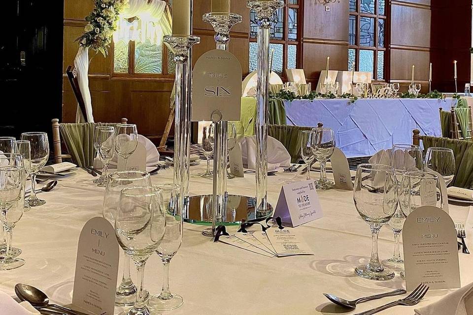 Glass candelabras