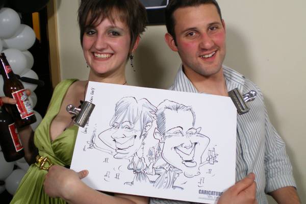 Couple Caricatured on the Spot