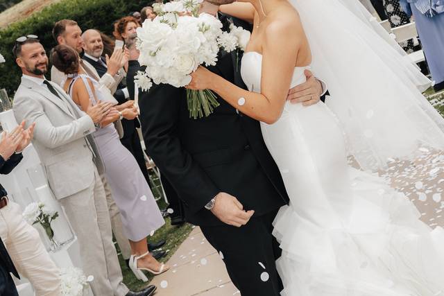 Just married at Lodore Falls