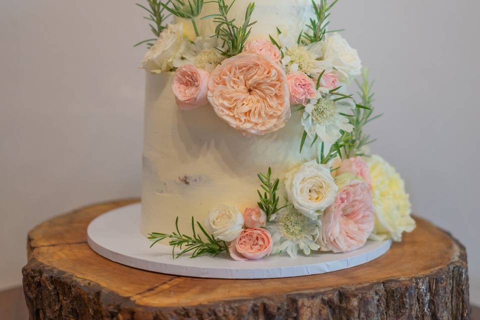 2 tier floral cake