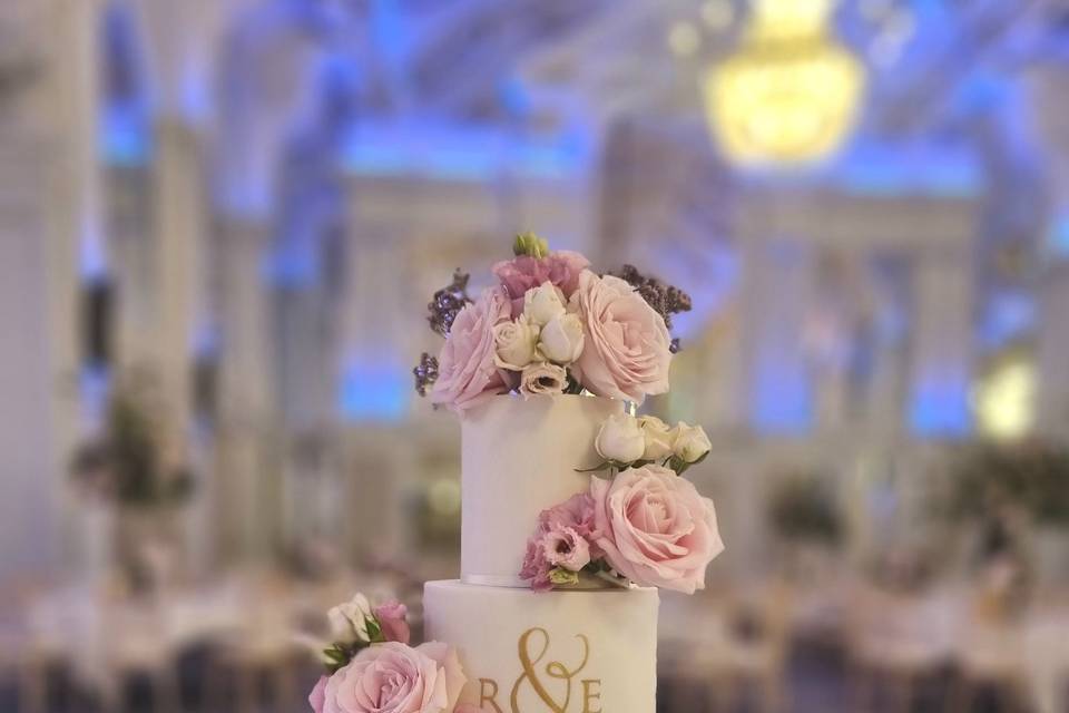 Wedding cake with monogram