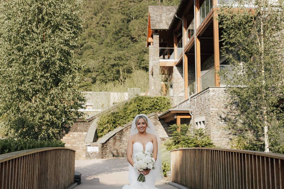 Lodore Falls wedding portrait