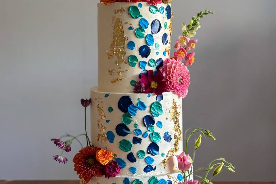 3 tier floral cake