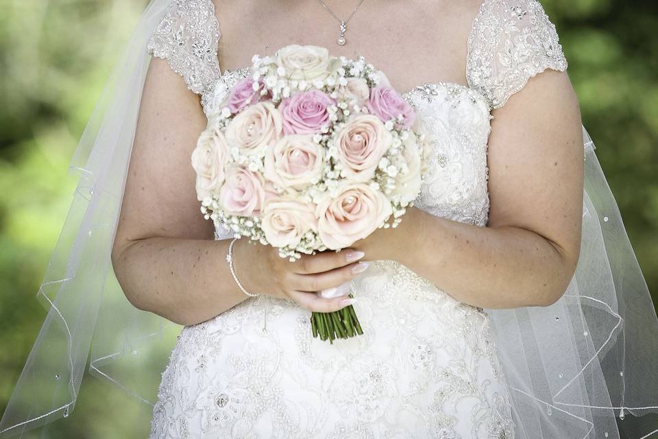 Bride holding bouquet