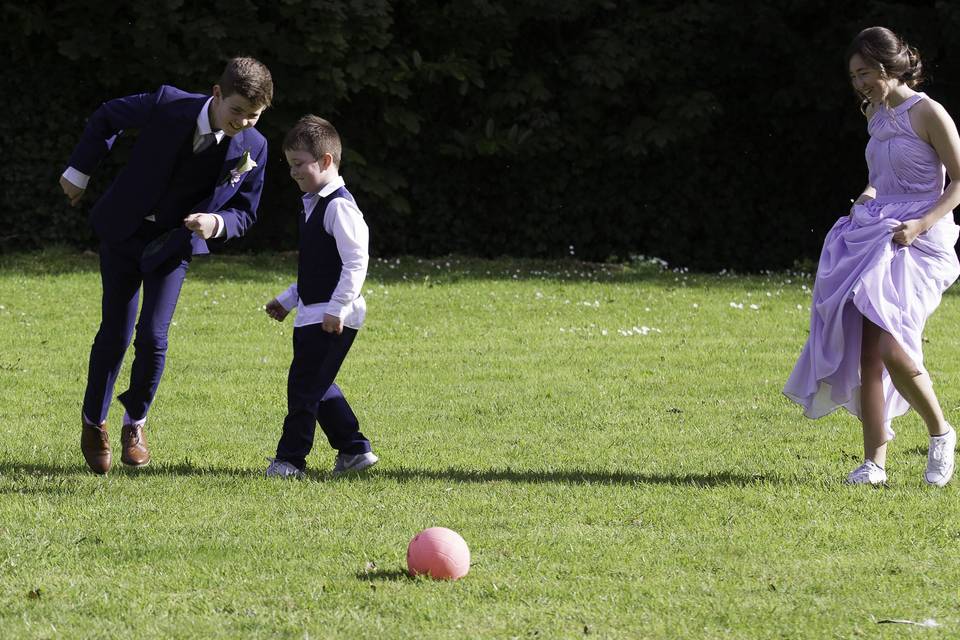 Football before the ceremony