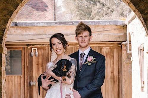 Wedding photoshoot with a dog